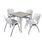 Kee Kee Square Table & Chair Set, Wood, Metal, Plastic Top, Maple TB3030PLBPCM47GY - alternate 1